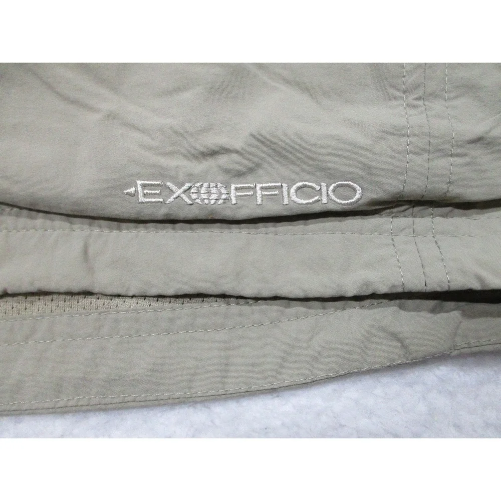 ExOfficio Vest‎ Mens Large Khaki Travel Multi Pocket Zip Front Outdoor Hiking